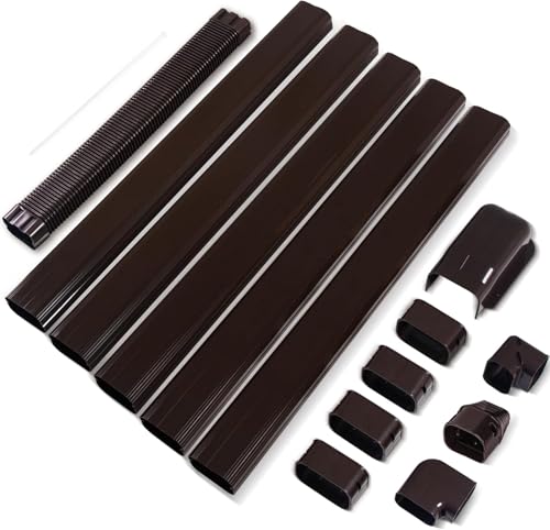 LyPrem 3m L Mini-Split-Leitungsabdeckung 76mm B PVC für Klima (Braun)
