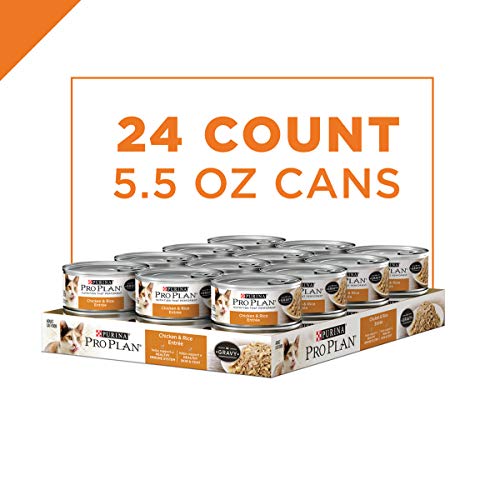 Purina Pro Plan Gravy Wet Cat Food, Chicken & Rice Entree - (24) 5.5 oz. Pull-Top Cans - //medicalbooks.filipinodoctors.org