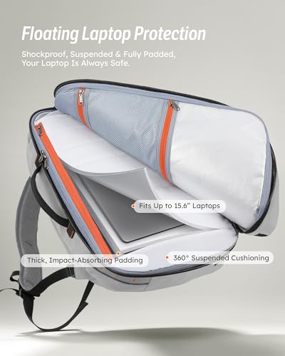 Tolaccea Travel Laptop Backpack Carry on Flight Approved, Large Personal Item Backpack Convertible Duffle Luggage Bag Daypack Business Rucksack Fits 15.6