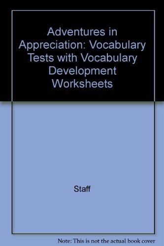 adventures in appreciation vocabulary tests with vocabulary development worksheets 9780153349133 amazon com books