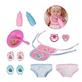 Huang Cheng Toys Doll Accessories 2 Bibs for 12-inch Doll Nursing Bottles Shoes Pacifiers Underwears Plate Spoon