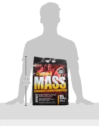 Mutant Mass, Whey Protein Weight Gainer and Muscle Builder, Triple Chocolate, 15 Pound
