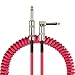 Guitar Cable Coiled cable 1/4 Inch, Performance Instrument Cables, Curly Straight to Right Angle Instrument Cable for Electric Guitar, Bass Guitar, Keyboard (10 ft) Mugig
