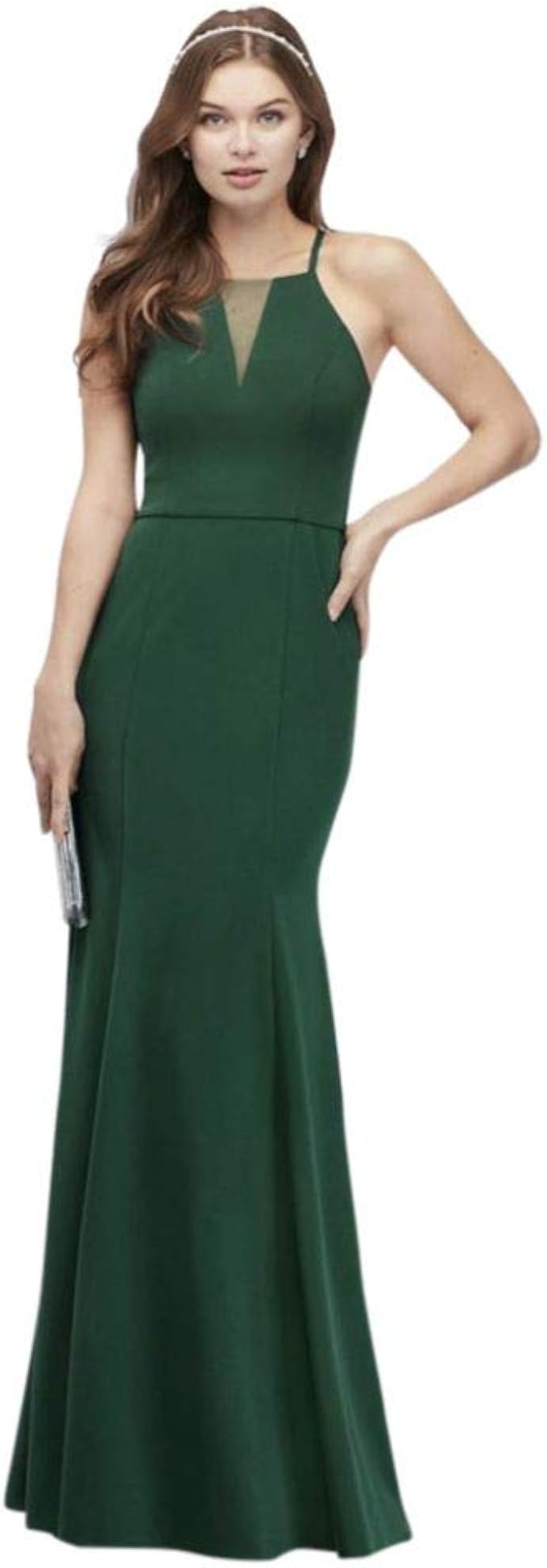 aqua scuba crepe mermaid gown