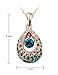 KATGI Fashion Austrian Crystal Angel Teardrop Pendant Necklace & Earrings (Set of 2) (Gold Green)