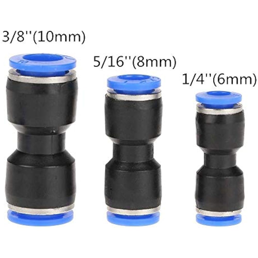 30 Pcs Straight Push Connectors Plastic Quick Release Air Line Fittings