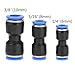 Hilitand 30pcs Air Line Fittings Push to Connect Fittings Straight Push Connectors Plastic Quick Release Connectors for 1/4 5/16 3/8 Tube
