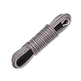 Ucreative 3/16" x 50' 7000LBs Synthetic Winch Line Cable Rope with Black Protecing Sleeve for ATV UTV (Gray)