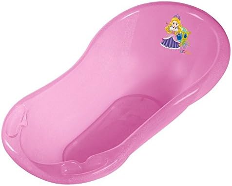 Baby bath XXL 100 cm transparent pink with glitter baby bath, little kingdom princess