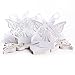 Tinksky 50pcs Laser Cut Wedding Favor Box Birthday Shower Party Candy Boxes (White)