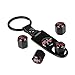 EZKEY Pack of 4 Universal Wheel Tire Valve Stem Air Caps Covers and 1 pc Keychain fit for Dodge Charger Challenger Dart R/T