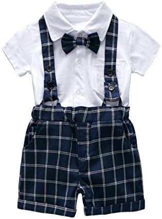 FERENYI US Baby Boys Bowtie Gentleman Romper Jumpsuit Overalls Rompers