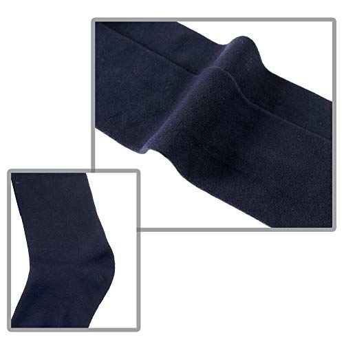 LANLEO 3 Pack Cotton Mid-Calf Ribbed Socks School Uniform Sports Tube Socks For Big Girls 3-12 Year Old 3 Pairs Navy M