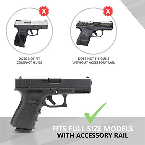 DefendTek Rechargeable Rail Mounted Red Laser Sight Combo Tactical LED Rail Mount Gun Flashlight with Quick Release DT-M2 Model Fits Glock Taurus Ruger Springfield H&K S&W