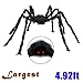 Halloween Decorations 5 Ft. Giant Halloween Spider Black Spider 150cm Large Spider Haunted House Prop Plush Spider Scary Decoration, Virtual Realistic Hairy Spider, Black