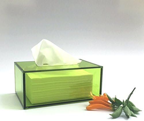 Yxsd High-Grade Acrylic Tissue Box Home Draw by Hand Tissue Box Cover 22.6 12.6 8.4 cm (Color : Green)