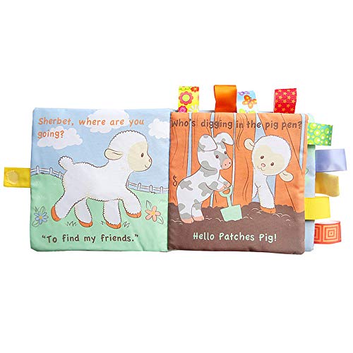 2 Packs Baby Activity Crinkle Soft Cloth Books, Educational Learning Toy for Toddlers Infants Baby First Soft Book