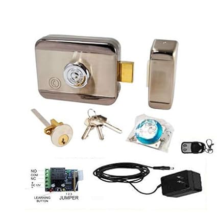 NAVKAR SYSTEMS Lock for Wooden Doors with Receiver and One Remote Including Adapter (Multicolour)