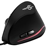 ZLOT Wired Vertical Mouse,Ergonomic Design USB LED Optical Mouse with 6 Buttons and 4 Adjustable Sensitivity 1200/1600/2400/3200 DPI for Office, Gaming, PC, Computer,Laptop,Desktop,Black ...