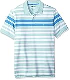 IZOD Men's Advantage Performance Stripe Polo, Dusty Jade Green, Medium