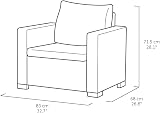Keter California 2 Seater Outdoor Chaise Set Graphite Grey Cushions 83% Recycled view 8