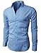H2H Mens Classic Dress Slim Fit Shirts Breathable Long Sleeve of Various Styles