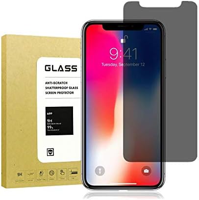 [2Pack] iPhone X Privacy Screen Protector,Misalas[Full Coverage][3D Touch][9H Hardness][Bubble Free][Anti-Scratch] Tempered Glass Anti-Spy Screen Protector Apple iPhone X