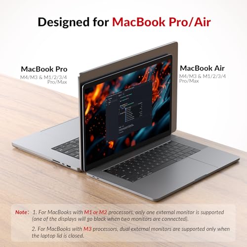 AV Access KVM Switch Docking Station for MacBook, USB C KVM Switch 2 Monitors 2 Computers, 4K Dual HDMI Displays, 1 Laptop + 1 Desktop Switching, Ethernet, 100W Power Delivery, Edid Emulation