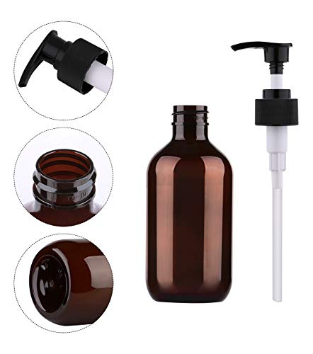 Yebeauty Pump Bottle, Shampoo Pump Bottles 10oz/300ml Refillable Empty Amber PET Plastic Shampoo, Conditioner & Wash Shower Dispenser Pump Bottle- Pack of 2 - Thumbnail 2