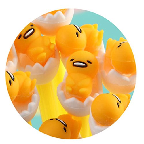 Gbell Novelty Cute Lazy Egg Gel Ink Pen,Kids Refills Stationery School Office Supplies 5Pcs Yellow (Yellow) - Thumbnail 3