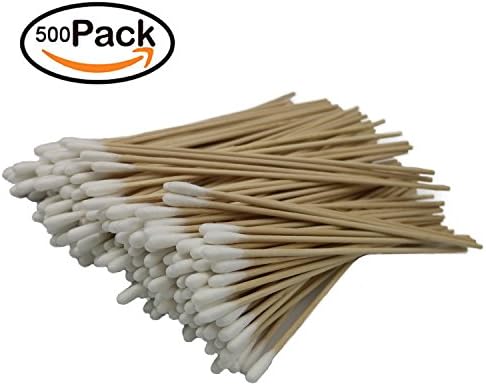 500 Pieces 6 Inch Swabs Cotton Stick Cotton Tipped Applicator Single Tip with Wooden Handle