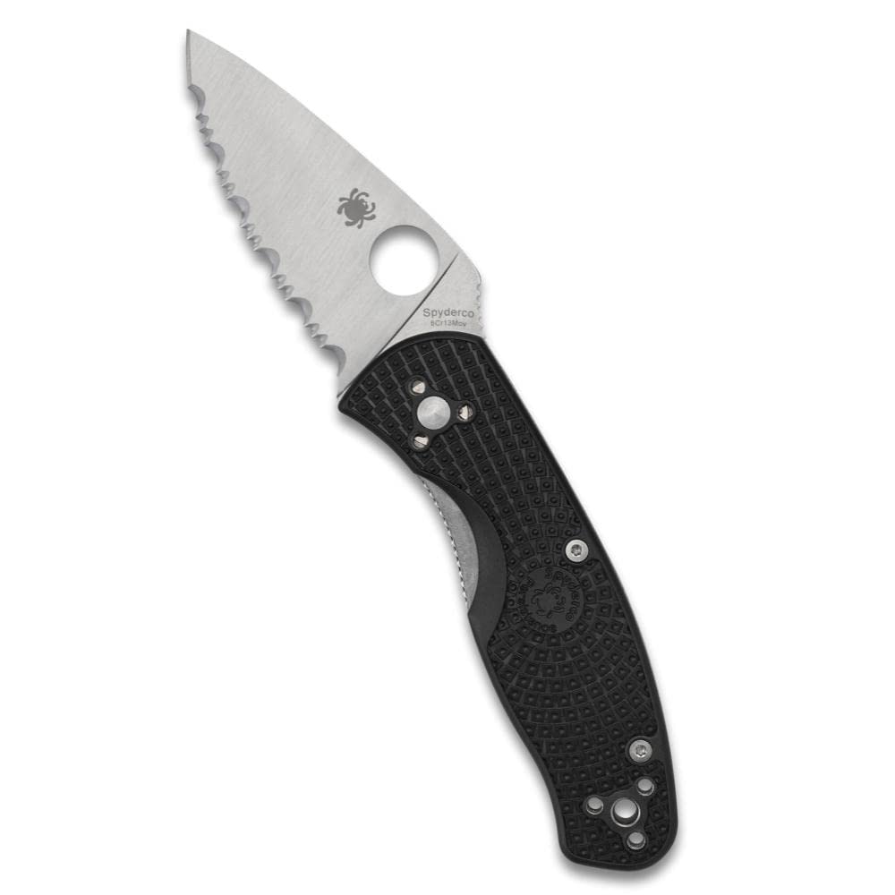 Cuchillo Spyderco Persistence Value con hoja de acero inoxidable de 2,77 y mango G-10 negro duradero - PlainEdge - C136GP