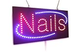 Nails Sign, Super Bright High Quality LED Open Sign, Store Sign, Business Sign, Windows Sign