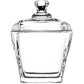Glass Sugar Bowl Candy Dish with Lid Airtight Candy Dish Elegant Kitchen Countertop Storage for Sugar, Sweets, Snacks &amp; Coffee Pods, Clear Glass Container for Pantry, Dining Table Decor ，8oz,240ml