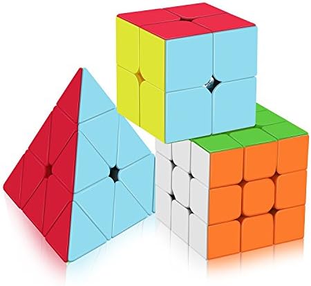 Speed Cube Set, Magic Speedcubing 2x2 3x3 4x4 Stickerless Smooth Cube Puzzle Toys Enhanced Version