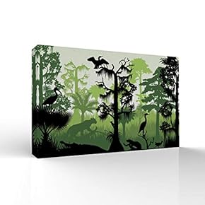 Canvas Wall Art-Quiet Tropical Forest-Canvas Prints Home Artwork Decoration for Living Room,Bedroom - 16x24 inches