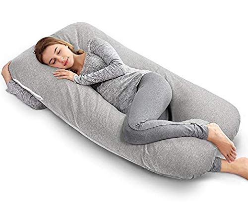 Snoozy Ultra Soft U-Shape Pregnancy Pillow/Maternity Pillow Multi Purpose with Removable Cover & Zip- Grey