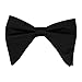 Mens AZAR Oversized Pre-Tied Handmade Velvet/Satin Formal Tuxedo Big Bow Tie (BLACK SATIN)
