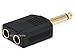 Monoprice 6.35mm (1/4 Inch) Mono Plug to 2 x 6.35mm (1/4 Inch) Mono Jack Splitter Adaptor - Gold Plated