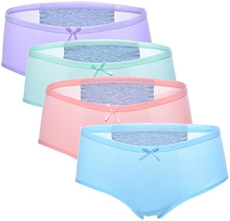 Women's Menstrual Period Panties 4 Pack Leak Proof Physiological Comfortable Cotton Briefs Underwear for Teens Girls