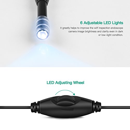 TryAce USB Otoscope Camera, Digital Ear Scope Ear Inspection Camera with 6 LED Lights for Micro USB & USB-C Android Devices, Windows & MAC PC Computer-Black