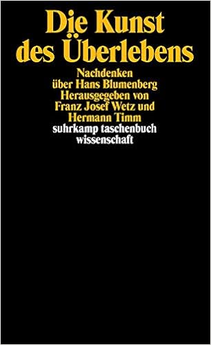 Die Kunst Des Uberlebens Nachdenken Uber Hans Blumenberg Suhrkamp Taschenbuch Wissenschaft Amazon De Timm Hermann Wetz Franz Josef Bucher
