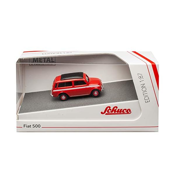 FIAT 500 Urmodell Kombi Giardiniera Rot 1957-1977 H0 1/87 Schuco Modell Auto mit individiuellem Wunschkennzeichen – Bild 4