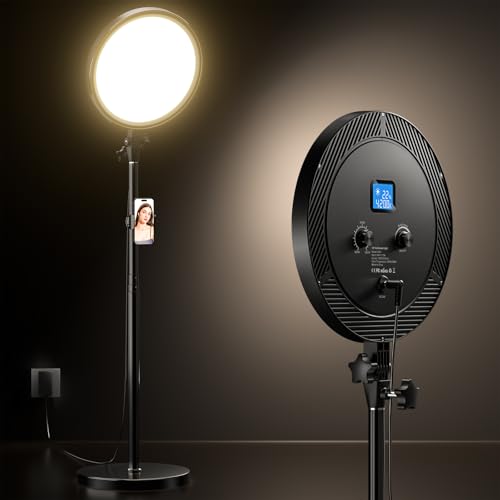 UBeesize Professional Ring Light with Stand, Phone Holder & Remote – 6500K Full…