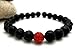 Lava Rock and Red Coral Mens Energy Bracelet