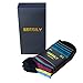 Mens Dress Socks-Striped Crew Socks with Funky Colorful Patterned-Novelty Socks with Comfort Combed Cotton US Size 8-12 3 Pack SEESILY (1)