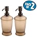 mDesign Modern Plastic Refillable Liquid Soap Dispenser Pump Bottle for Bathroom Vanity Countertop, Kitchen Sink - Holds Hand Soap, Dish Soap, Hand Sanitizer, Essential Oils - 2 Pack - Sand/Bronze