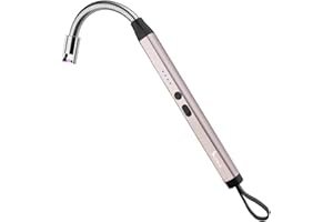 SUPRUS Lighter Rechargeable USB Lighter Arc Electric Lighetrs Candle Lighter with 360° Flexible Neck for Camping Cooking (Champagne Gold)
