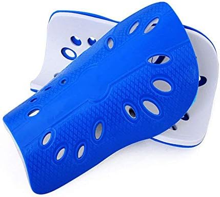 Senston Teenager Soccer Shin Pads Kids Shin Guards Double Deck Socks Fixed Sleeve One Size,White/Black