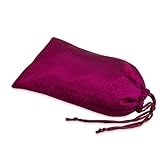 Shoe Pouch - Silk Jacquard (Geometric Raspberry)
